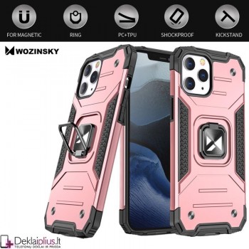 Wozinsky smūgiams atsparus dėklas su žiedu - rausvas (telefonui Apple Iphone 13 Pro)